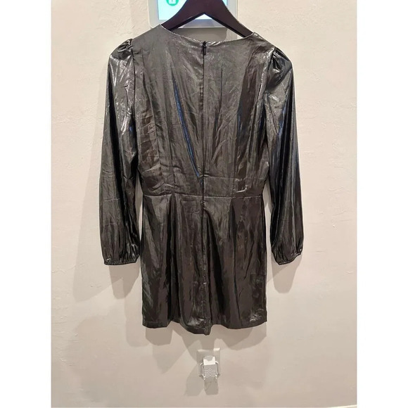 French‎ Connection Drapped Metallic Mini Dress Sz 6 - Picture 3 of 5